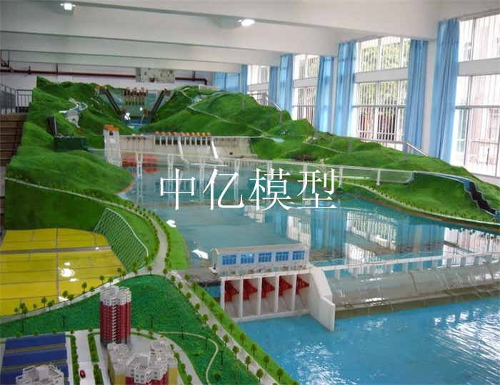 坝后式水电站模型,河床式水电站模型