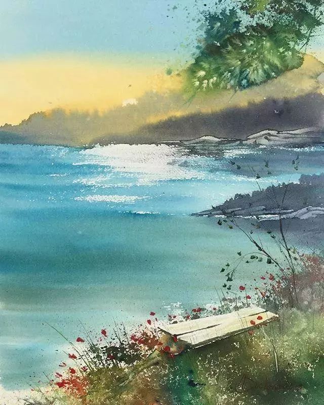 这么有仙气的水彩画,极美意境