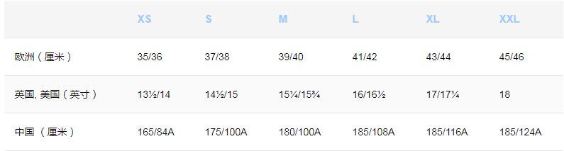 超全国际服装尺码对照表另附鞋袜和戒指