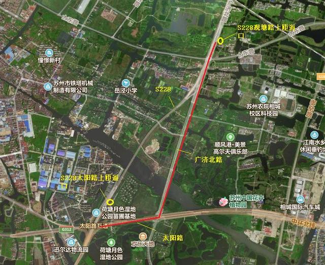 s228由北向南方向太阳路下匝道出口封闭,由北向南车辆在s228太东路