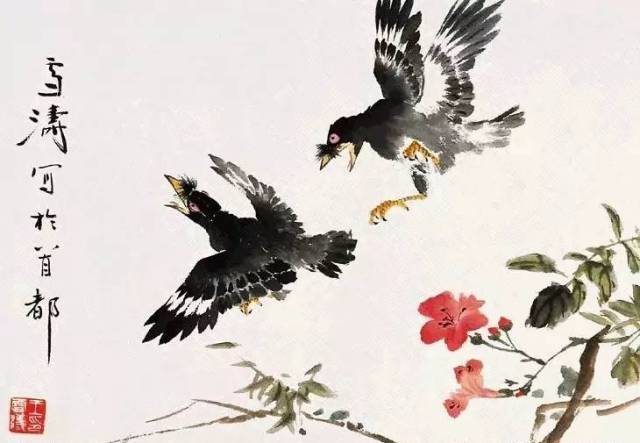 这两位名家画八哥,真精彩