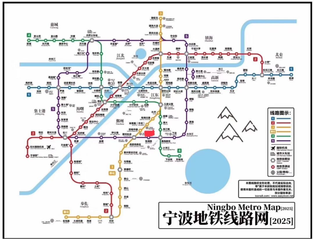 地铁网络",居住在镇海的人们今后无论是去鄞州万达,儿童公园或是宁波