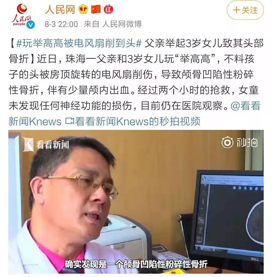                     3岁女童头盖骨被削，只因爸爸一个动作！易受伤的8种逗娃方式，你还在做…