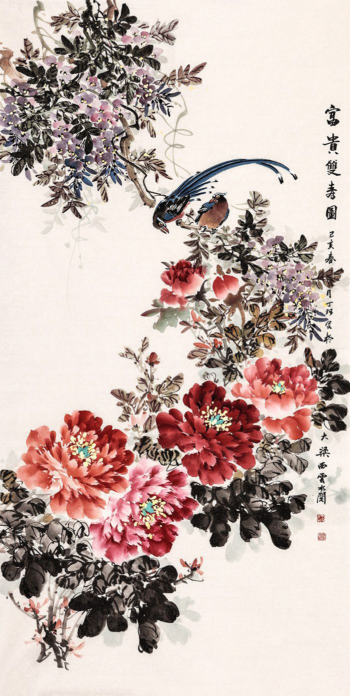 国画大师笔下的写意花鸟画 牡丹雍容富贵之态