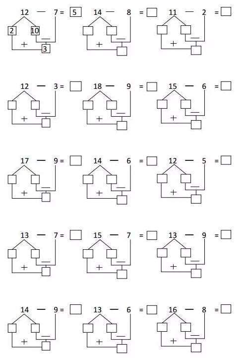 小学一年级数学:"破十法"和"平十法"让孩子突破退位减法