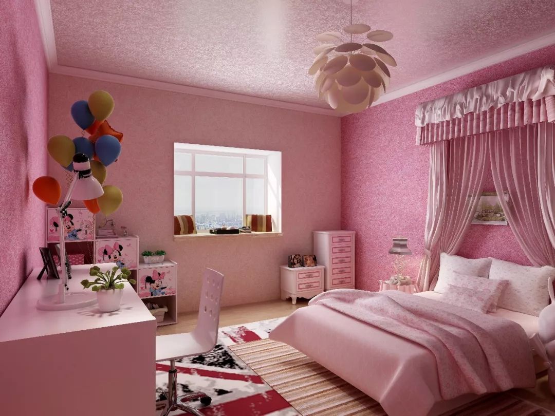 粉色儿童房让小朋友拥有一个欢呼的暑假