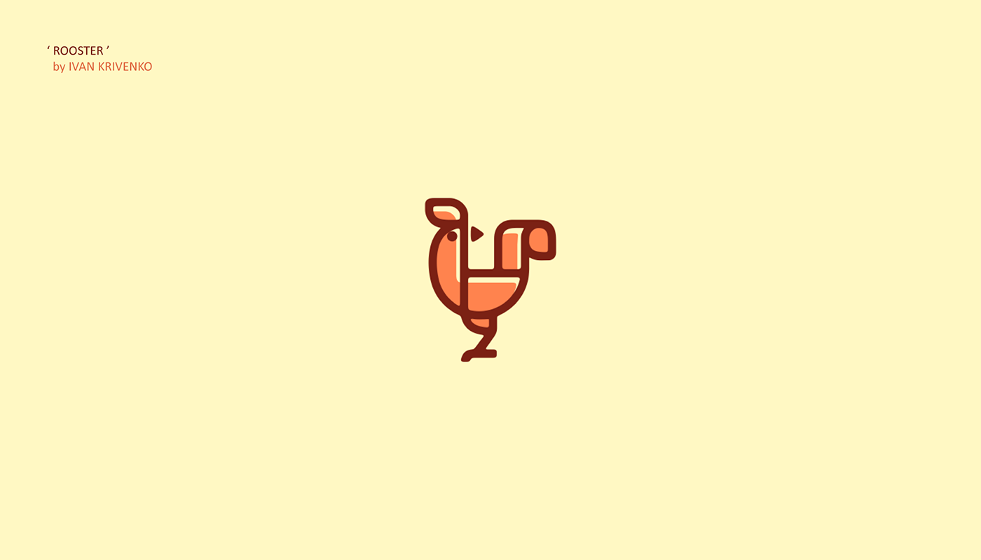小鸡小鸡咯咯咯鸡logo卡通色块