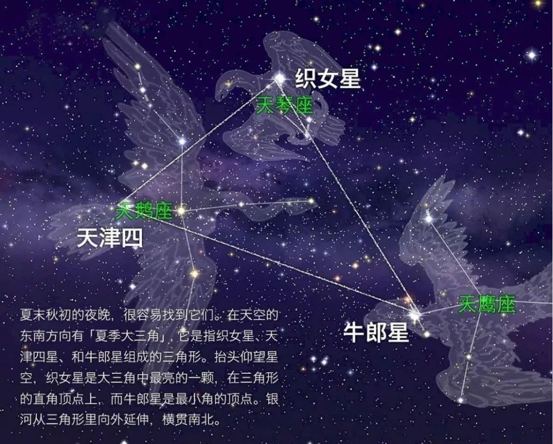 是因为织女星和牛郎星分别是天琴座和天鹰座最亮的星,由此