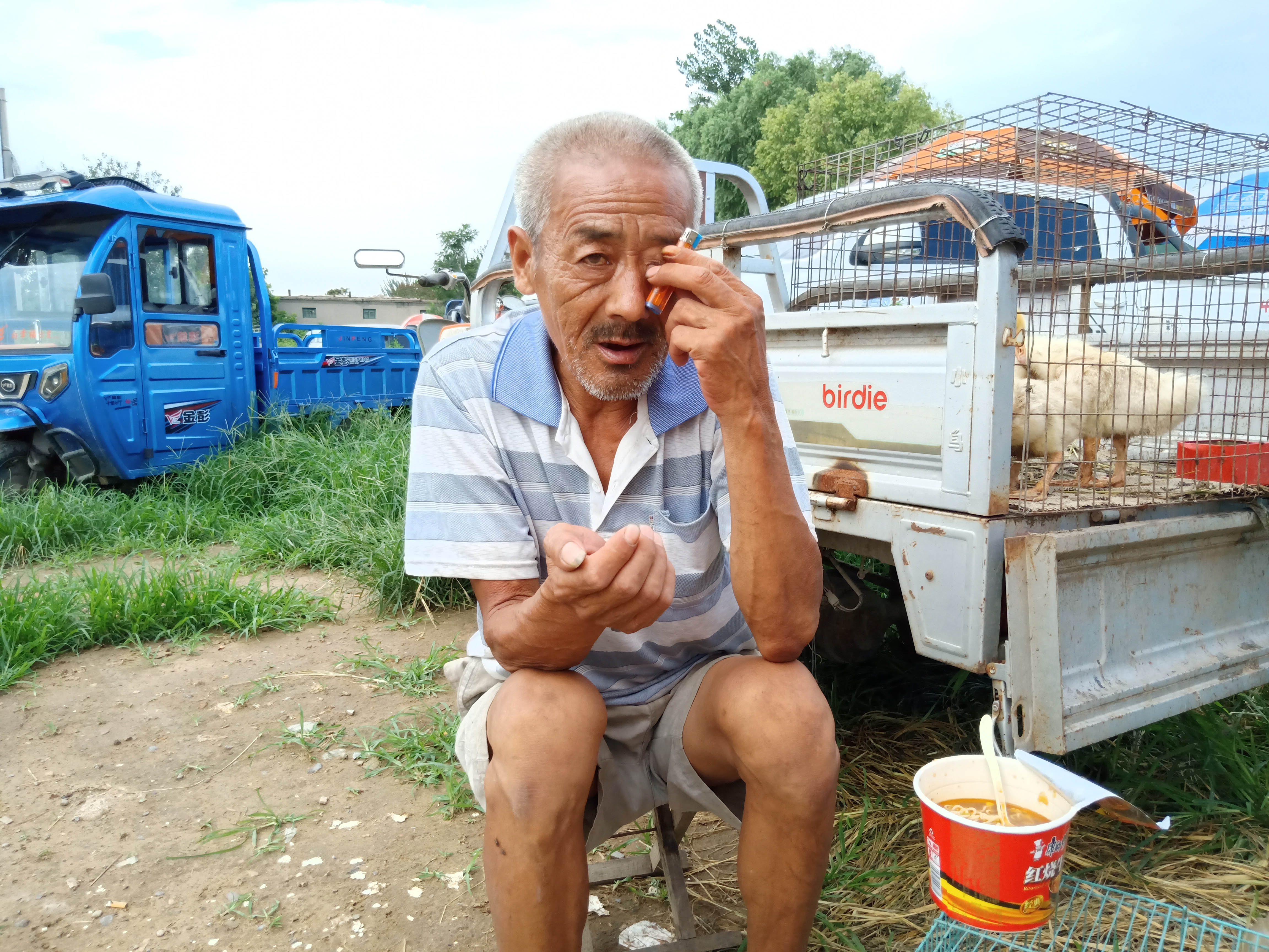 农村八旬老人与鸡,鹅同住,眼睛成了温度计,啥样