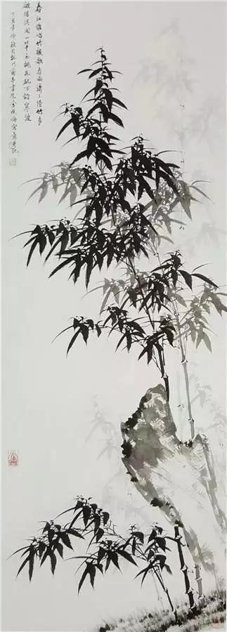 当代著名画家金晓海笔下的竹,千姿百态,禅意十足