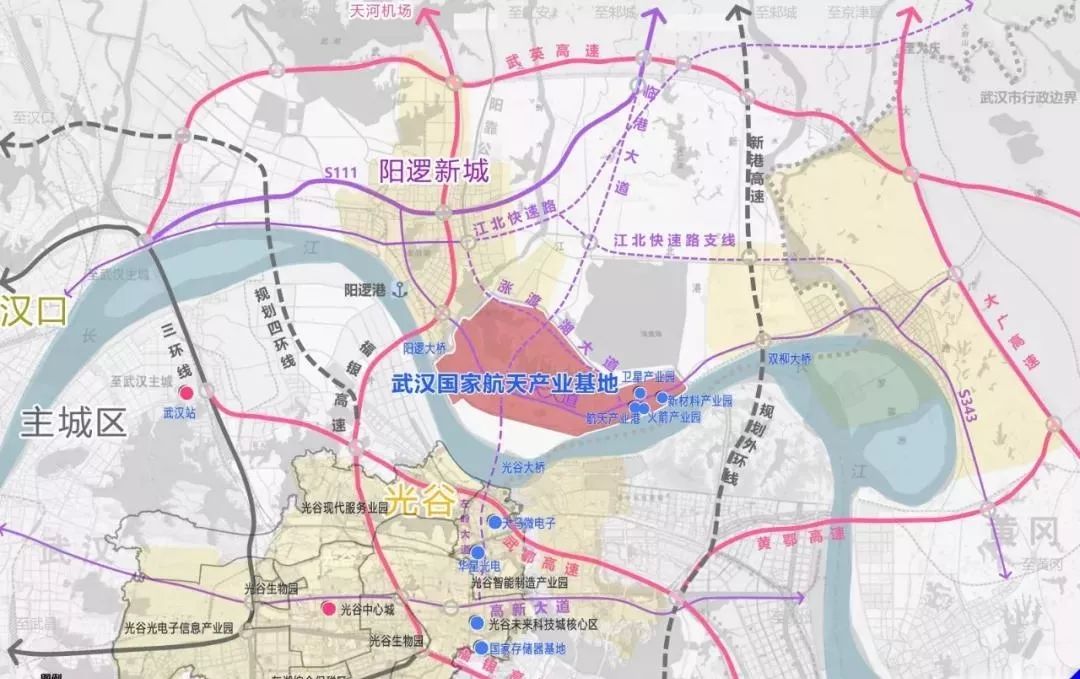 根据新一的《武汉市城市总体规划》, 光谷长江大桥是连接阳逻与光谷