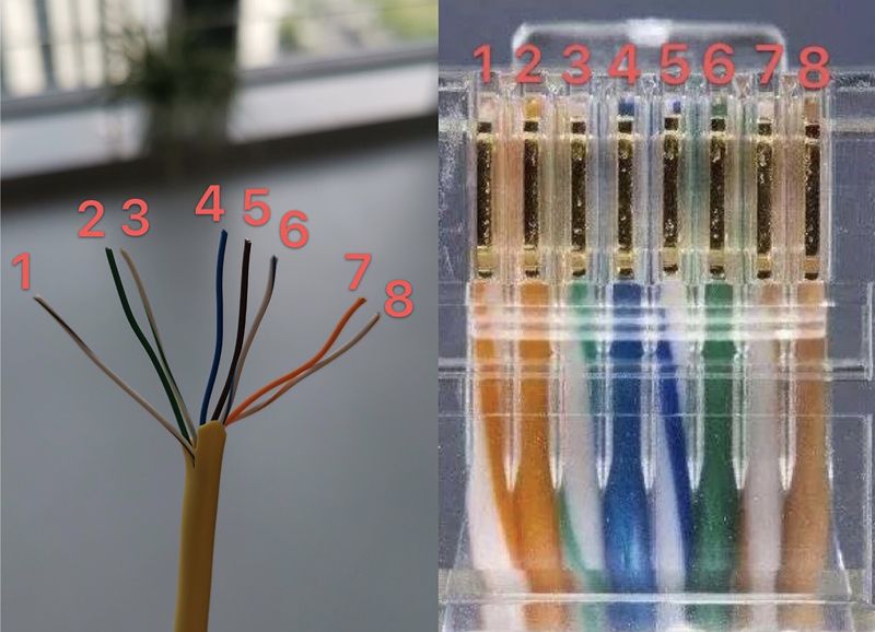 装修时预埋了八芯线没有被充分利用,水晶头接口仅接入四芯线