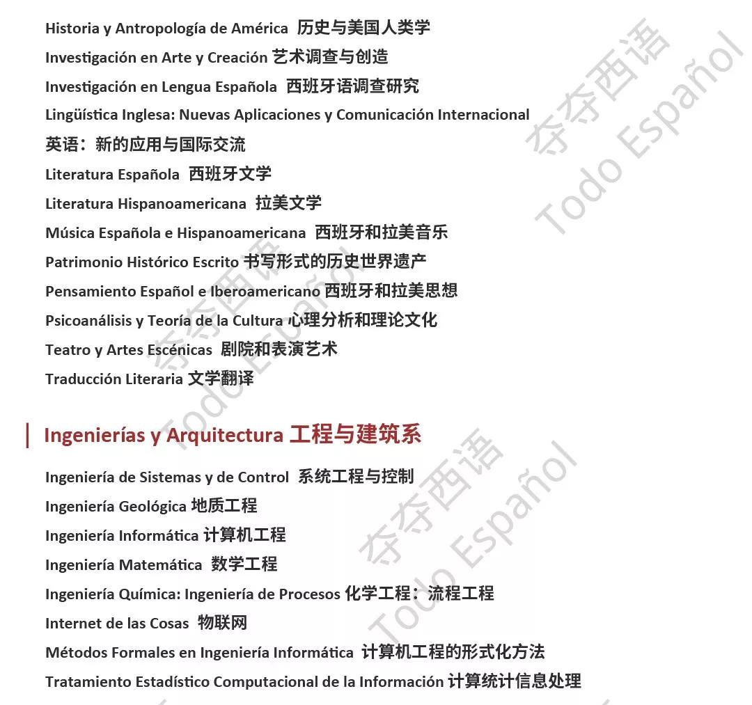 马德里康普顿斯大学2019-2020官方硕士列表