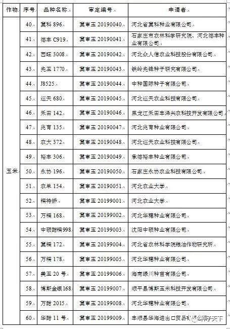 河北公告审定新品种122个玉米22个棉花