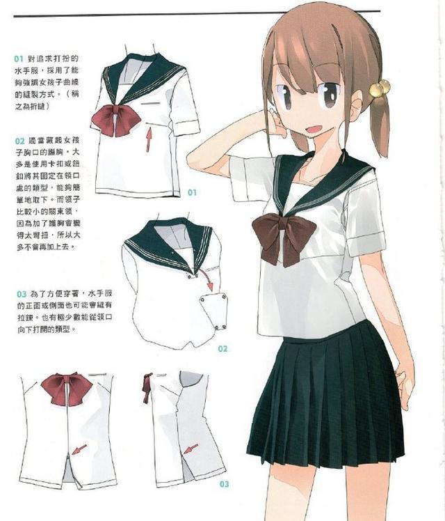 【推荐】水手服,校服怎么画各种类型的水手服,校服绘画素材!