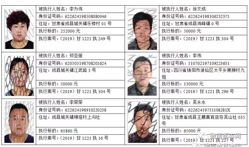 【失信黑名单】陇南法院关于公布失信被执行人名单,限制高消费名单的