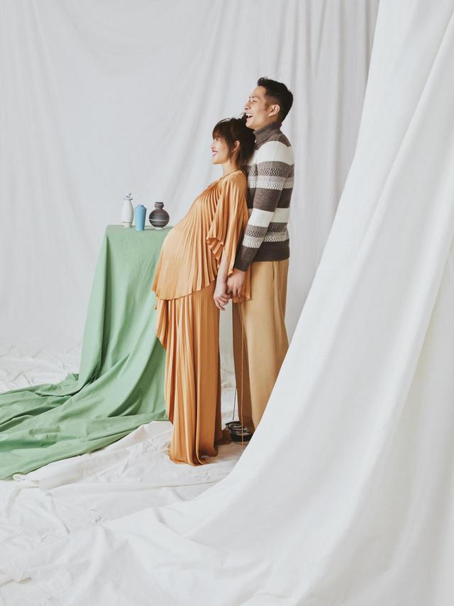 原创孕期照谁都会拍陈燃却能拍出时尚高级感一家三口同框照太有爱
