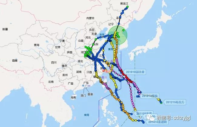 示意图(借助温州台风网历史台风路径系统制图) 数据来源:中央气象台