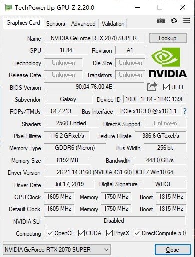 售价平平，然而品质出众——影驰 RTX 2070 Super 大将显卡评测