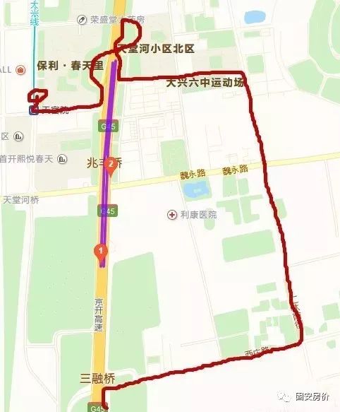 从固安开往天宫院地铁站的专线车,原本线路是沿着京开辅路往北至兆丰