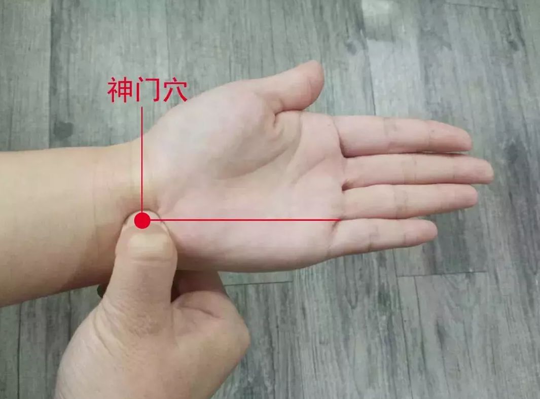 神门穴:手少阴心经的穴位之一,位于腕部,腕掌侧横纹尺侧端,尺侧腕屈