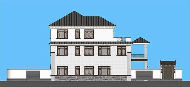 △自建中式绿地屋檐效果图露台v绿地,开窗搭配了窗檐,并且和露台湖别墅雁鸣别墅二期图片