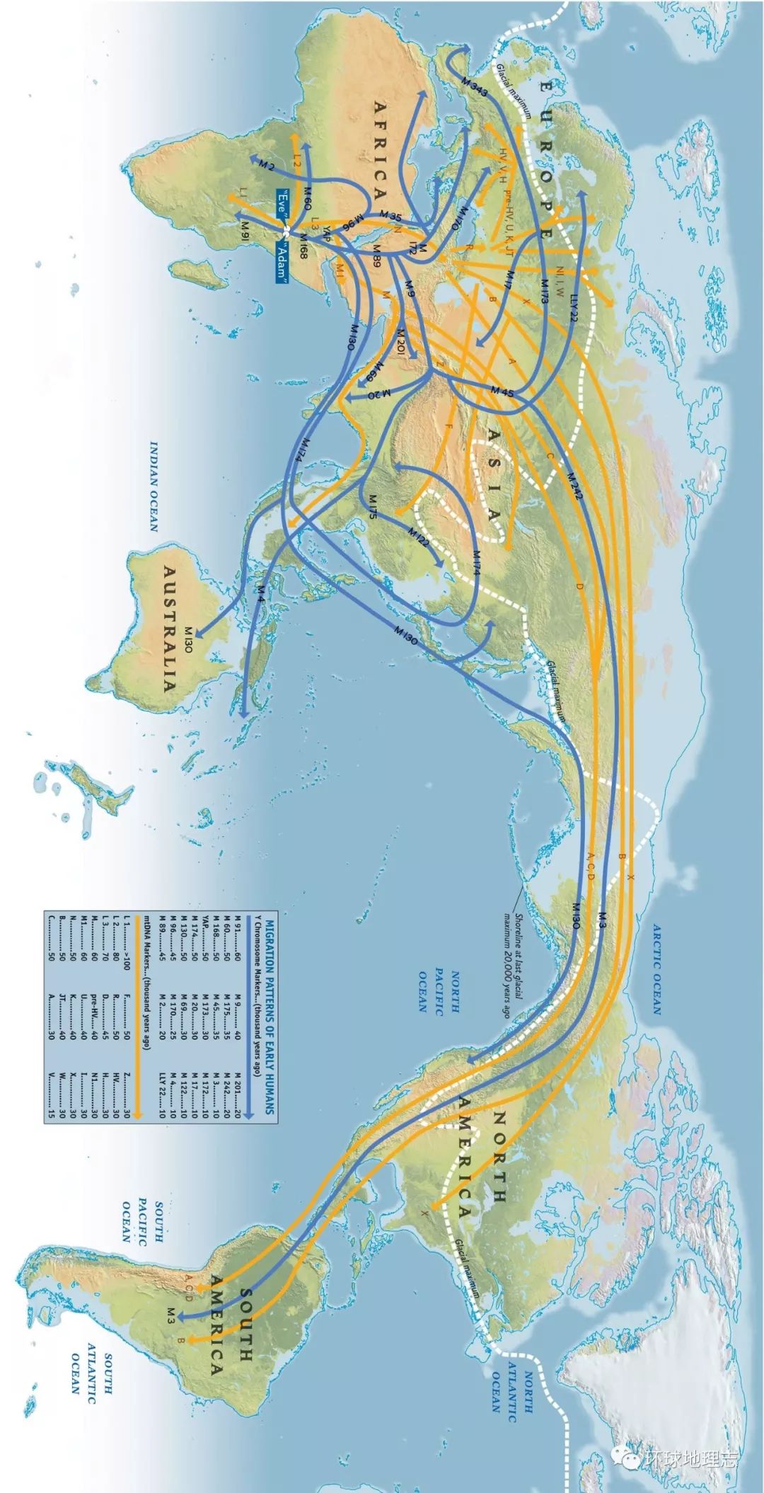 为南,北两个部分 ◤死海卫星影像@nasa 1-7 万年前 地球末次冰期来临