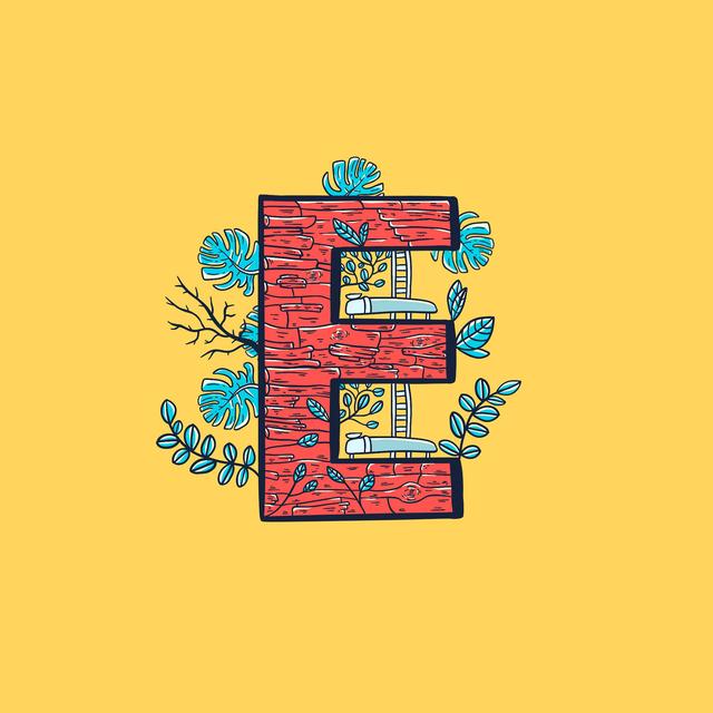 英文字母设计欣赏插画风