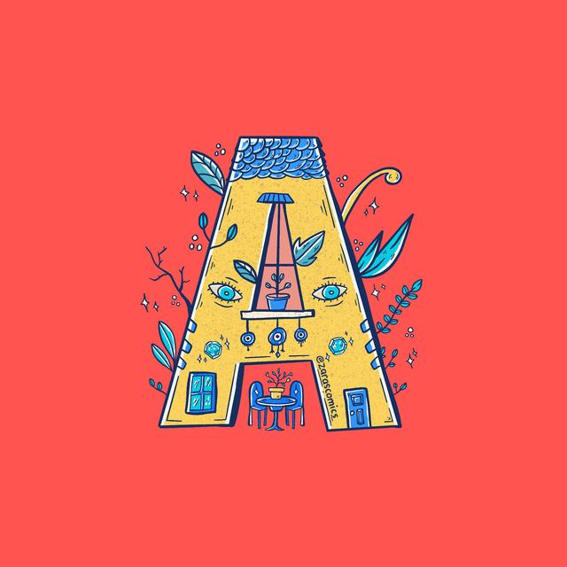 英文字母设计欣赏插画风