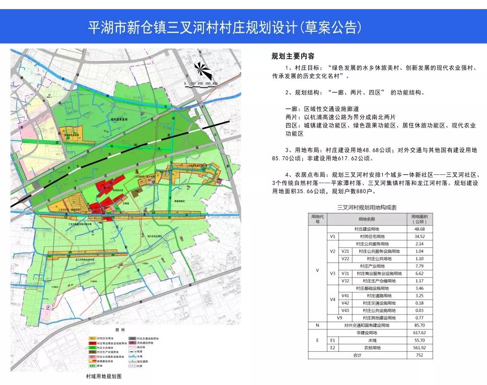 《平湖市新仓镇三叉河村村庄规划设计》 (草案)公告