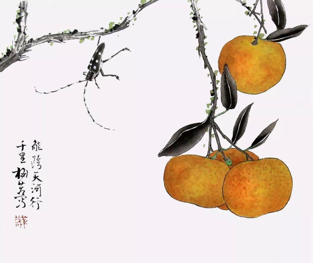 原创一花一世界,一动一生活,他的果蔬工笔草虫惹人喜爱