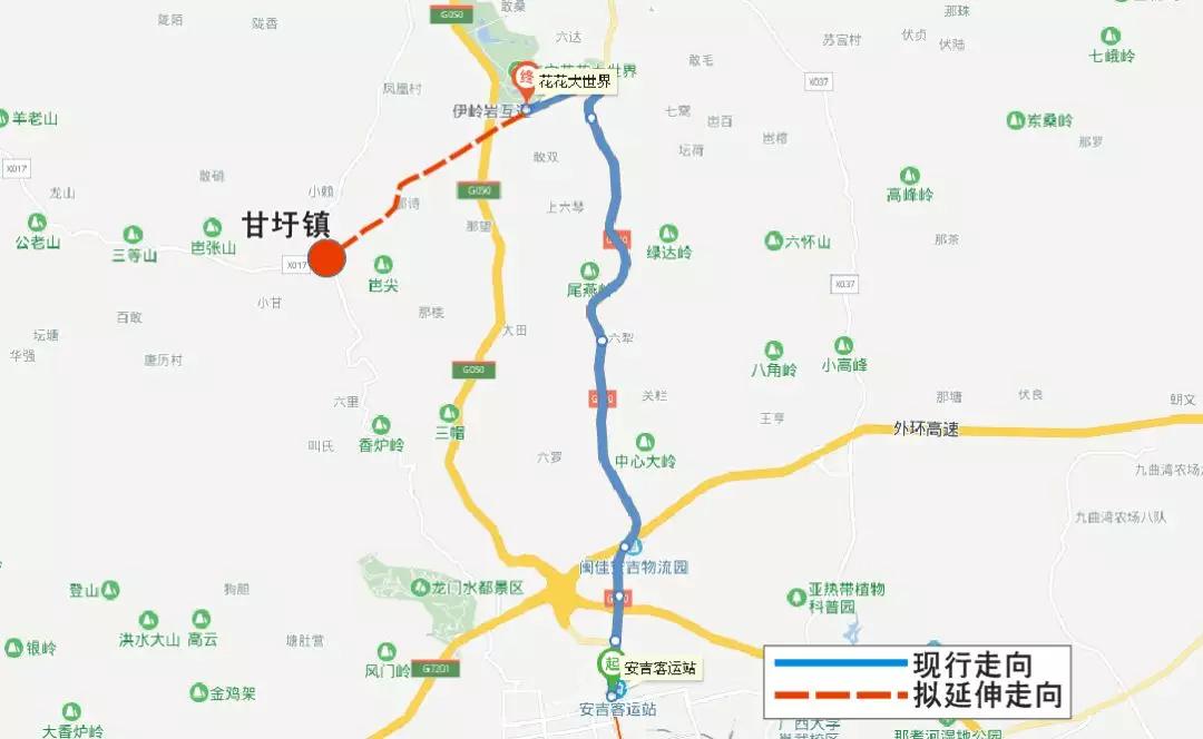 南宁125路公交延伸至武鸣这个镇啦!