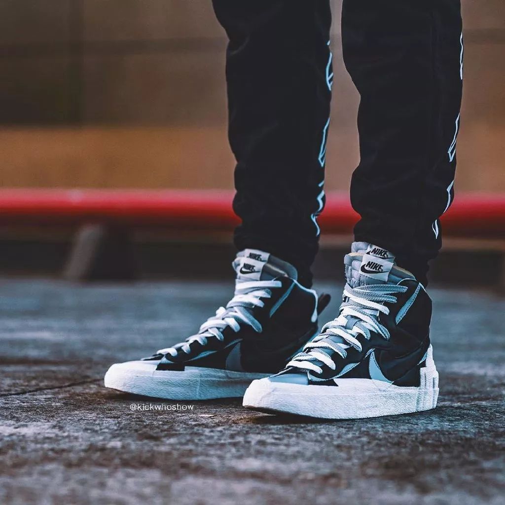 sacai x nike blazer mid "black"