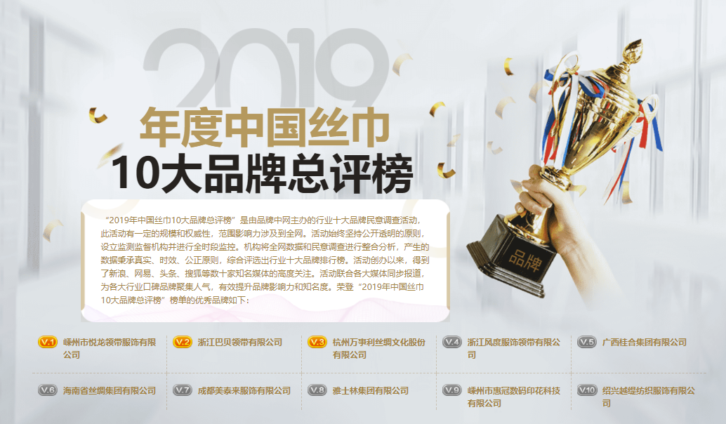 丝巾品牌排行榜_品牌中网2019年中国丝巾品牌榜单荣耀揭榜!