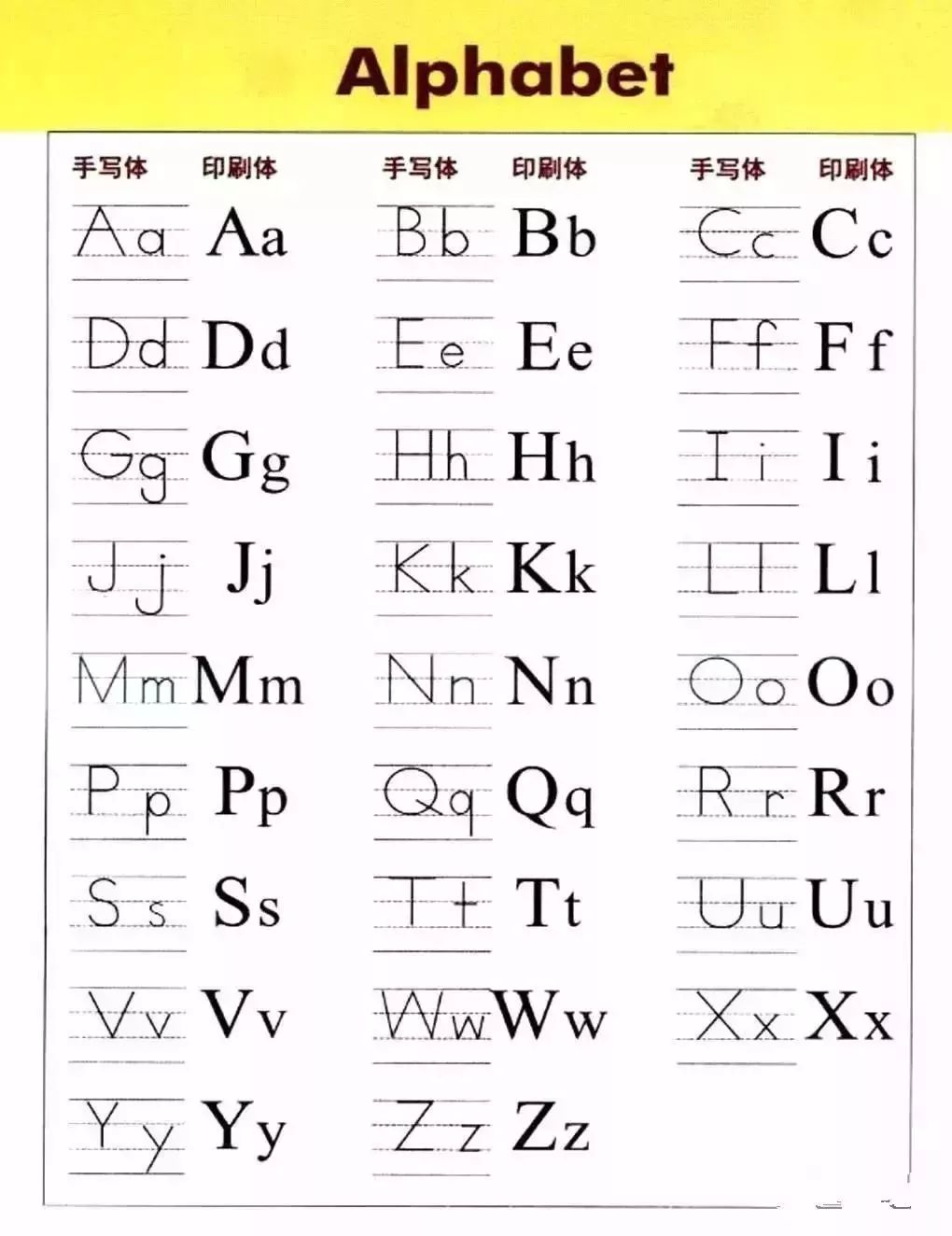 超详细的26个英文字母书写规范,趁暑假让