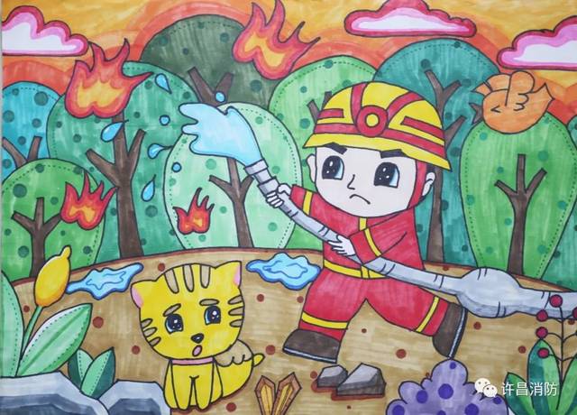 第三届全省儿童消防绘画作文大赛征集作品展示