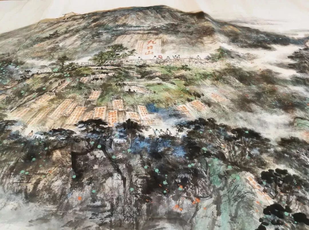 赞这位乡土画家把九日山搬进南安人民会堂