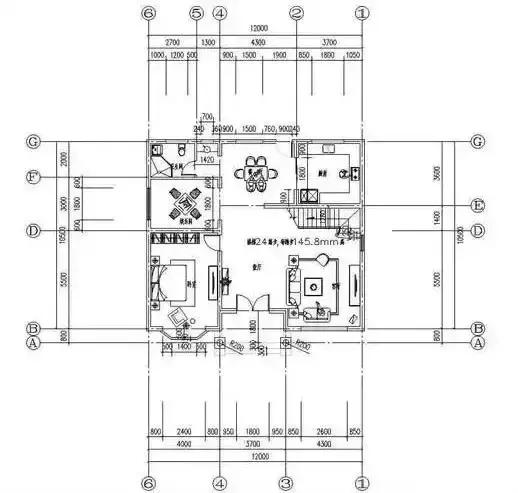 7米; 建筑结构:砖混结构; ▲一层:堂屋,老人房,复式客厅,卫生间,厨房