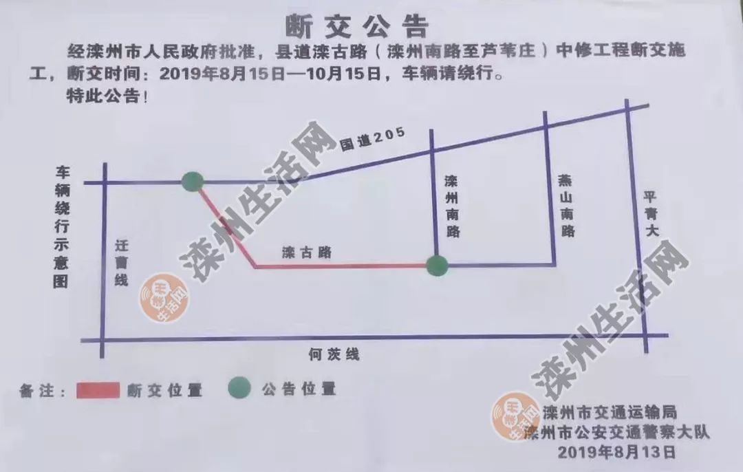 滦州这条路要修啦!8月15日起断交施工,各位市民注意绕行!