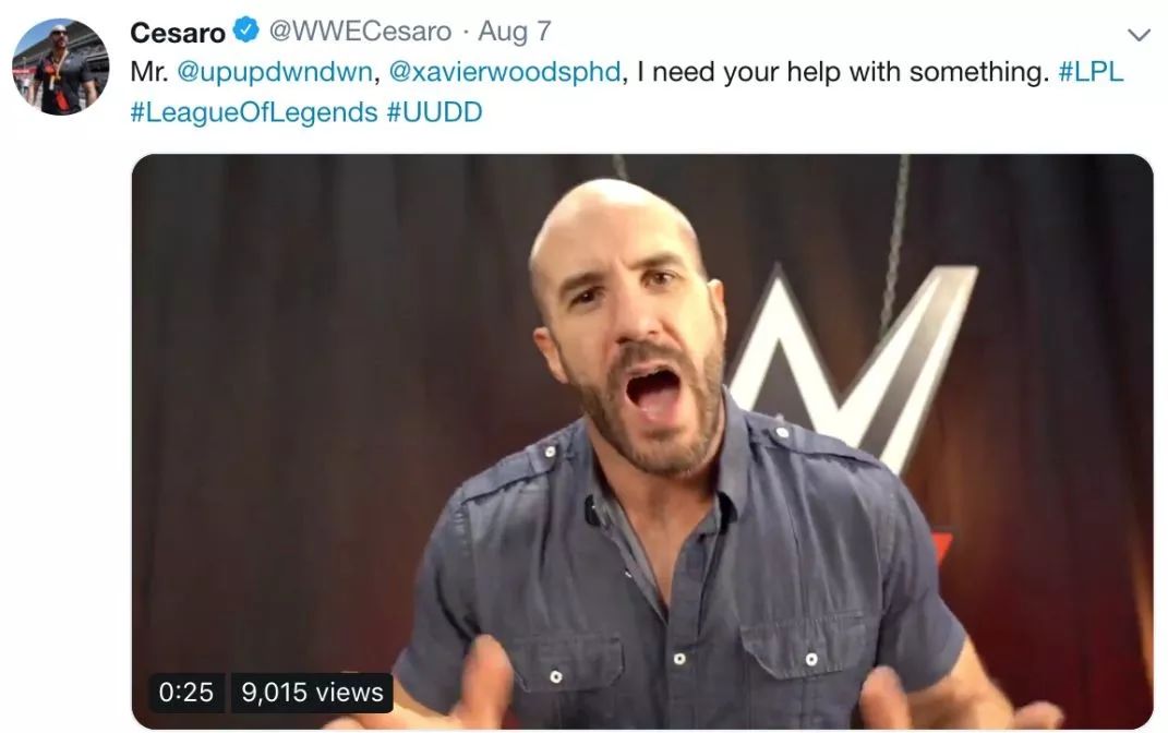 罗(cesaro)北京时间8月8日著名的游戏频道upupdowndown中大展身手