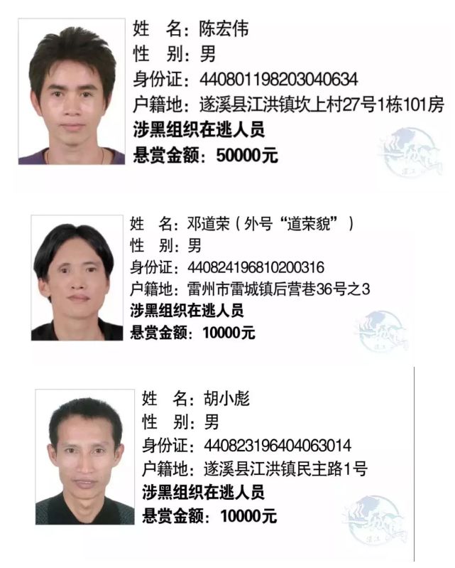 最高悬赏5万,廉江人记住呢7个湛江人的脸!见到立即报警!