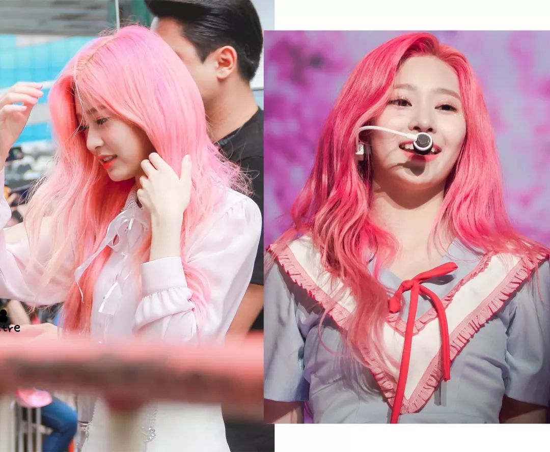 不论日常还是舞台,不论t恤还是蝴蝶结小裙子,都和粉色很搭呢