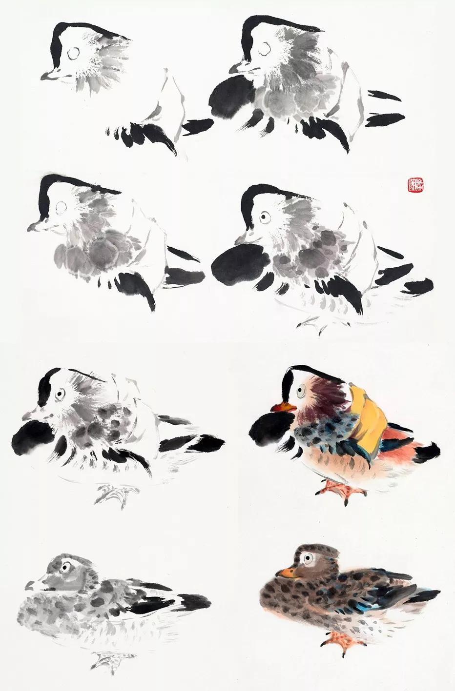 国画大师萧朗禽鸟,草虫画稿 张张经典 果断收藏!_画法