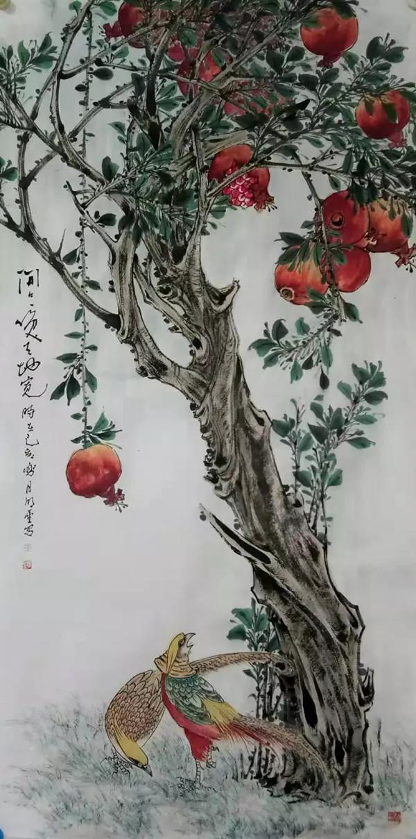 中国画石榴名家李明圣(李金岭)