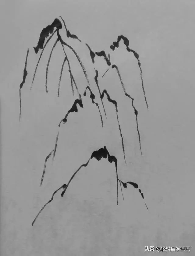 山石皴法那么多,常用的就这九种,会了这九种画遍山水都不怕!