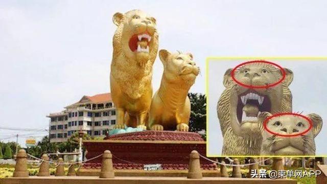 柬埔寨西港标志建筑舞双狮的眼珠之谜引发热议