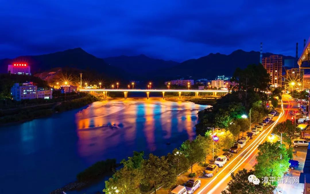 夜太美漳平梦幻般的城市夜景