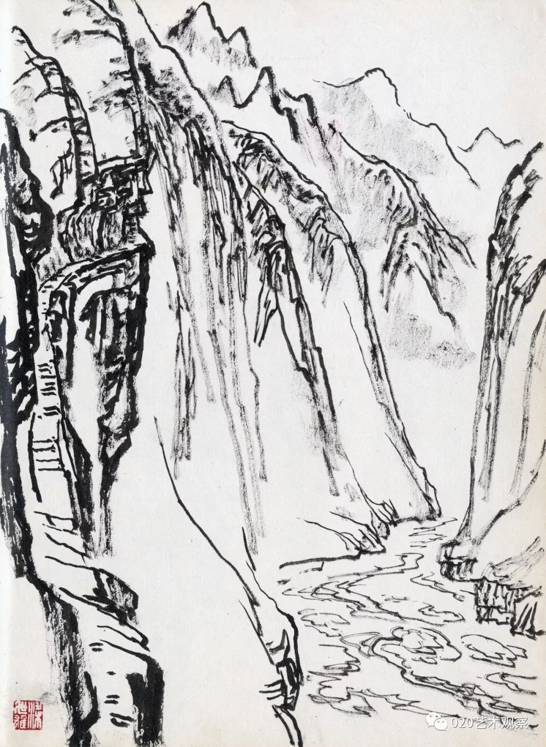 梁世雄以一种令人敬重的方式彰显了岭南画坛的艺术精神附三峡速写100