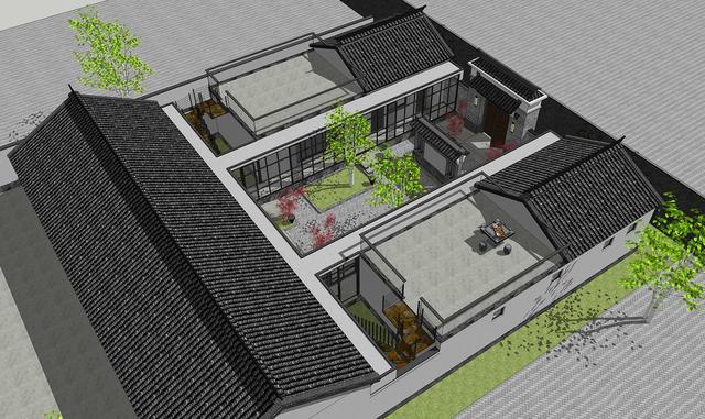 原创最美自建三合院,328㎡大格局,网友:未来一人一套四合院