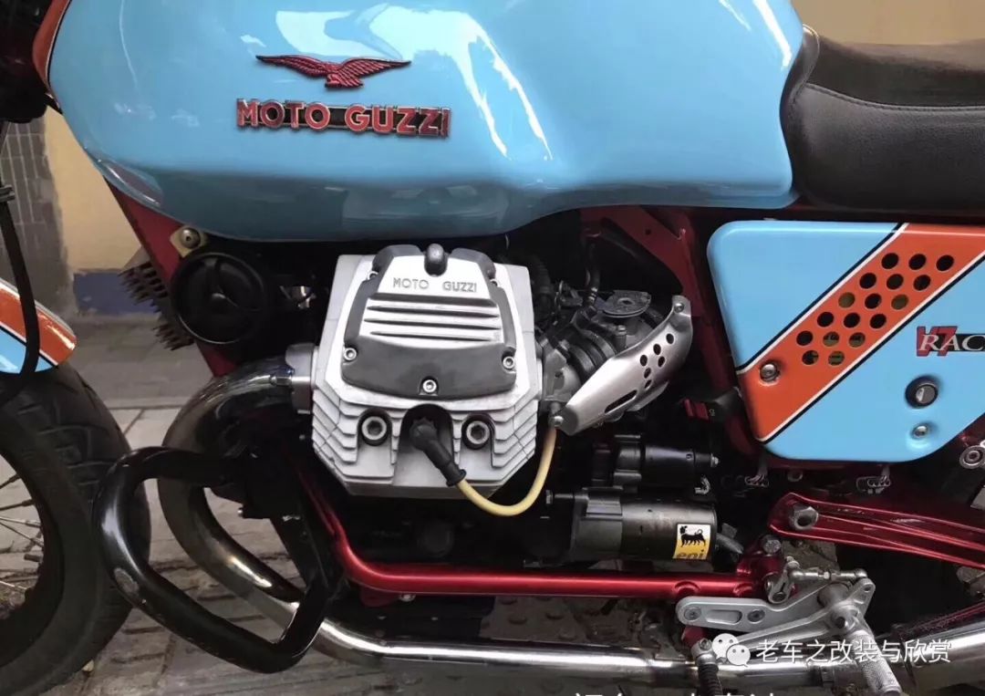 摩托古兹,guzzi v7 caferacer,海湾石油纪念版花,11年车,车况完美,全